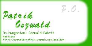 patrik oszwald business card